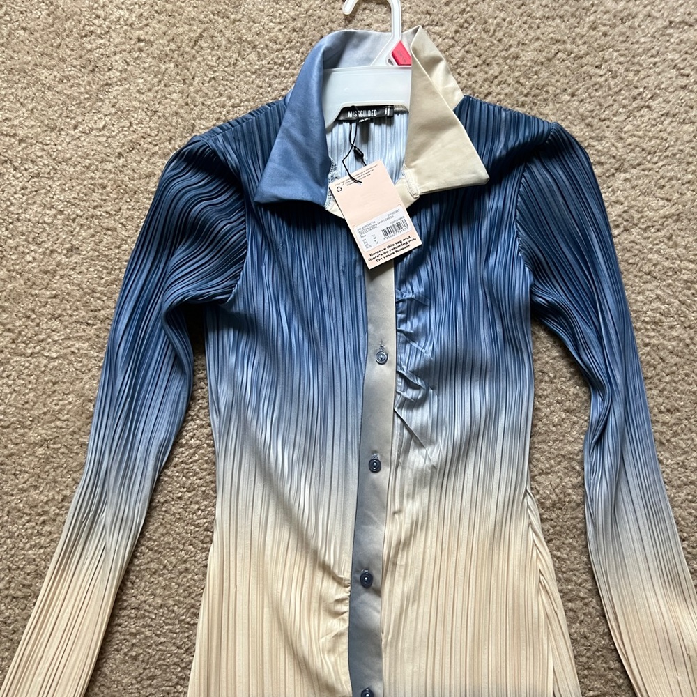 OMBRÉ BUTTON DOWN SHIRT DRESS